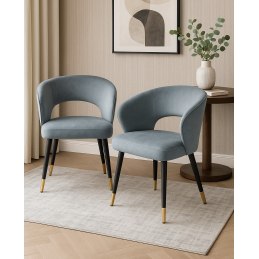 Krzesło Aura tkanina Welur noga metalowa