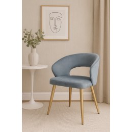 Krzesło Aura tkanina Welur noga metalowa