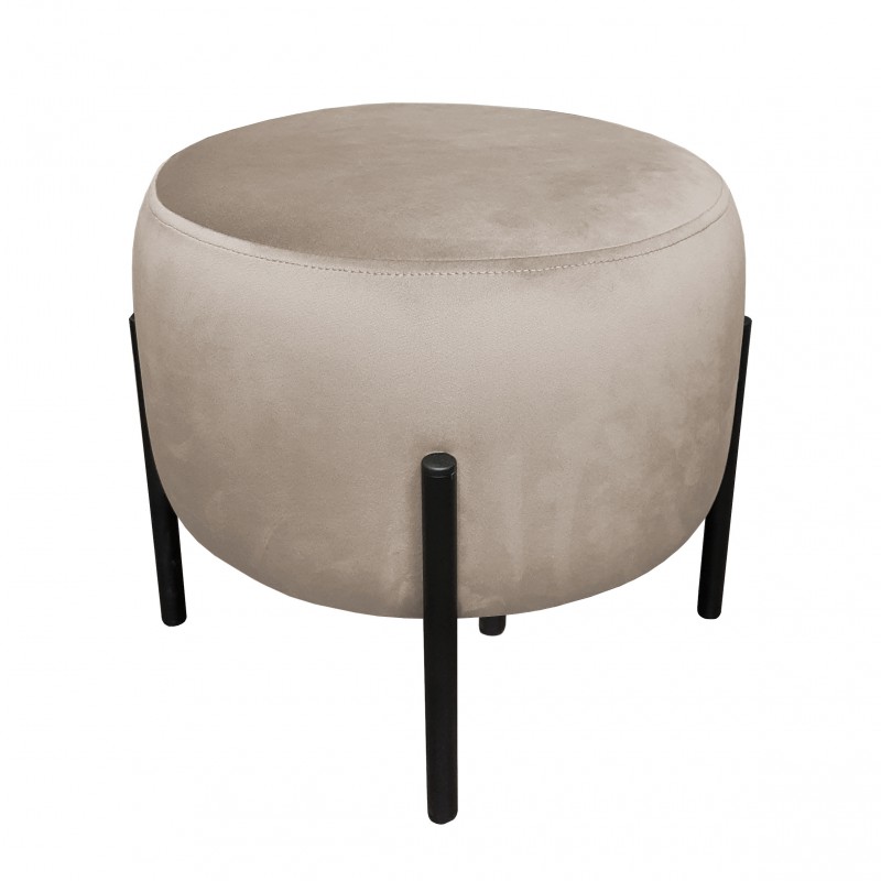 Pufa OLA LOFT MG09 – szary beż, velvet, metalowy stelaż