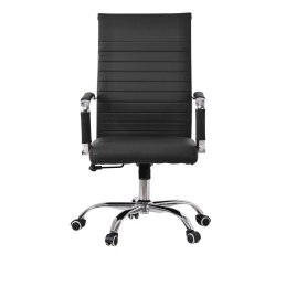 Fotel obrotowy Hugo z ekoskóry i chromowaną podstawą