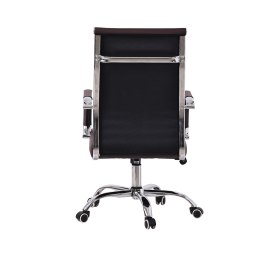 Fotel obrotowy Hugo z ekoskóry i chromowaną podstawą