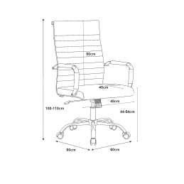 Fotel obrotowy Hugo z ekoskóry i chromowaną podstawą