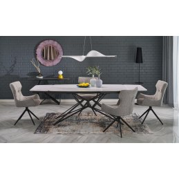 ALFREDO stół rozkładany, biały marmur / czarny