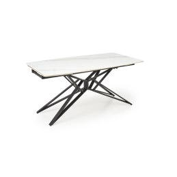 ALFREDO stół rozkładany, biały marmur / czarny