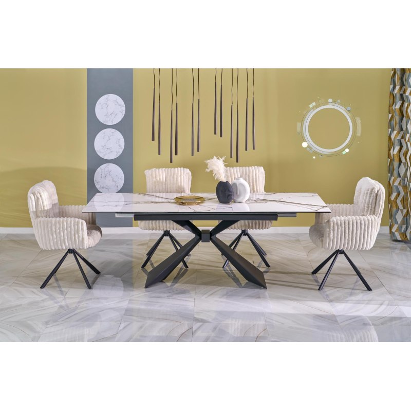 Stół rozkładany LUCIANO – blat ceramiczny na szkle