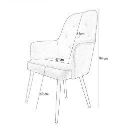 Krzesło SARA tkanina Vega noga metalowa