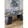FORUM stół rozkładany, czarny marmur