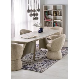 SALIX stół rozkładany, trawertyn / kaszmir