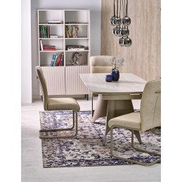 SALIX stół rozkładany, trawertyn / kaszmir