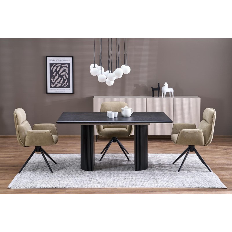 Stół rozkładany BOLERO dąb naturalny/czarny