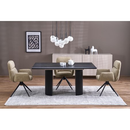 BOLERO stół rozkładany 160-250x90x78 cm dąb naturalny/czarny