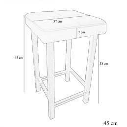 Taboret KLASYK tkanina Welur stelaż metalowy