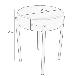 Taboret DIOR stelaż metalowy tkanina Welur