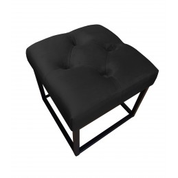 Pufa CHESTERFIELD LOFT MG19 czarna – Velvet i czarny stelaż