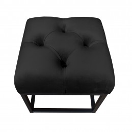 Pufa CHESTERFIELD LOFT MG19 czarna – Velvet i czarny stelaż