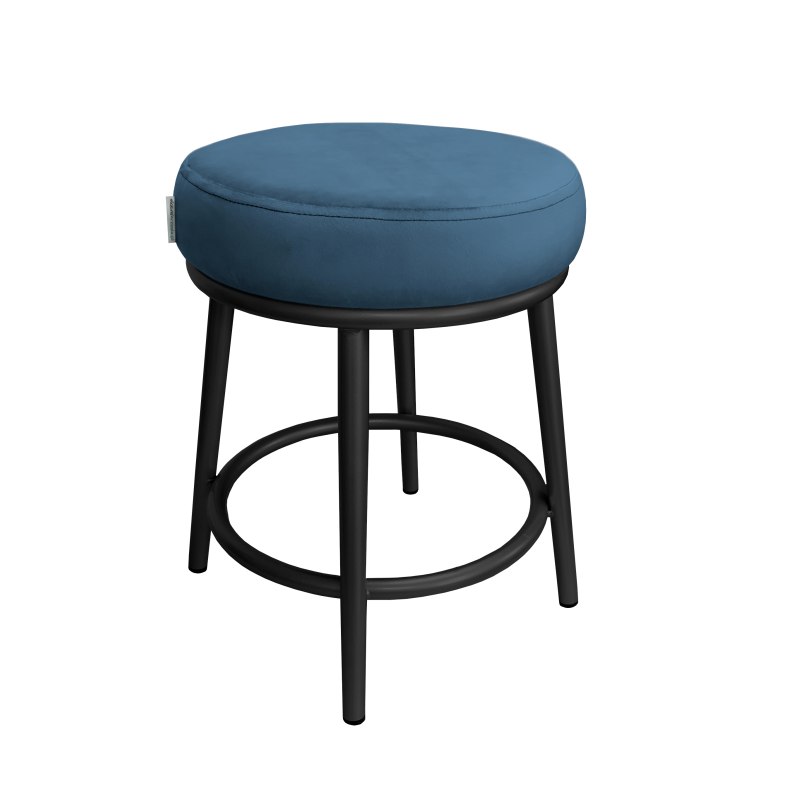 Taboret Ben tkanina Welur stelaż metalowy STOŁEK LOFT