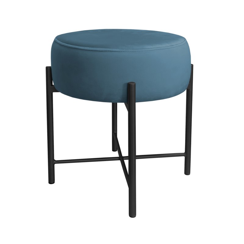 Taboret Pola tkanina Welur stelaż metalowy STOŁEK LOFT