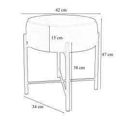 Taboret Pola tkanina Welur stelaż metalowy STOŁEK LOFT