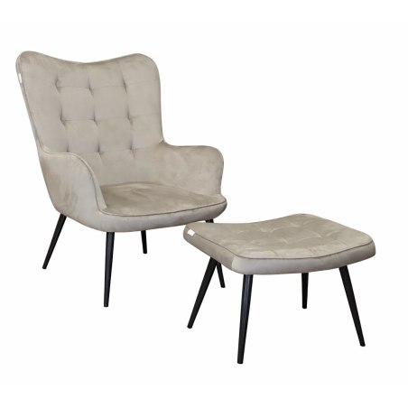 Fotel wypoczynkowy RELAX uszak z podnóżkiem do salonu