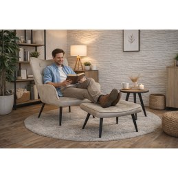 Fotel wypoczynkowy RELAX uszak z podnóżkiem do salonu