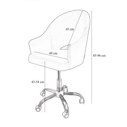 Fotel obrotowy VELVET tkanina Welur krzesło biurowe