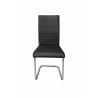Zestaw 4 krzeseł Lotus na płozach chromowanych czarna eco skóra – nowoczesne, wygodne