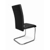 Zestaw 4 krzeseł Lotus na płozach chromowanych czarna eco skóra – nowoczesne, wygodne