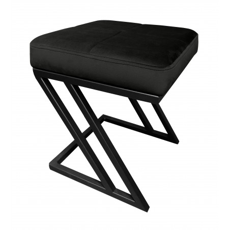 Pufa ZETA LOFT MG19 czarna - Velvet, metalowy stelaż