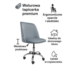 Fotel obrotowy GOYA tkanina Welur krzesło biurowe