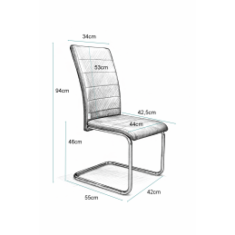 Krzesło Lotus na płozach chromowanych tkanina eco skóra – nowoczesne, wygodne