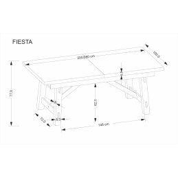 FIESTA stół rozkładany - dąb naturalny 200-280 cm