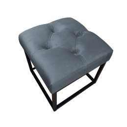 Pufa CHESTERFIELD tkanina Welur loft ławka podnóżek metal