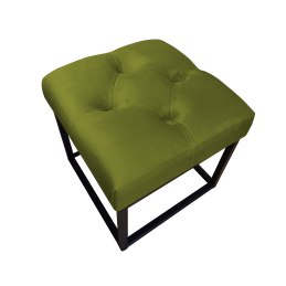 Pufa CHESTERFIELD tkanina Welur loft ławka podnóżek metal