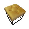 Pufa CHESTERFIELD tkanina Welur loft ławka podnóżek metal