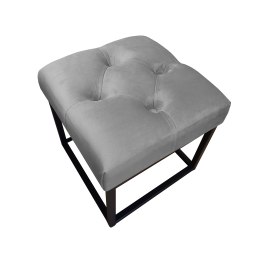 Pufa CHESTERFIELD tkanina Welur loft ławka podnóżek metal