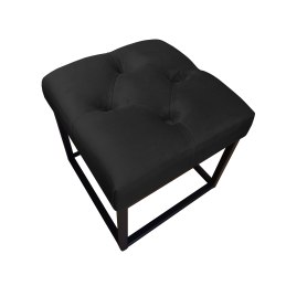 Pufa CHESTERFIELD tkanina Welur loft ławka podnóżek metal