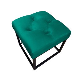 Pufa CHESTERFIELD tkanina Welur loft ławka podnóżek metal
