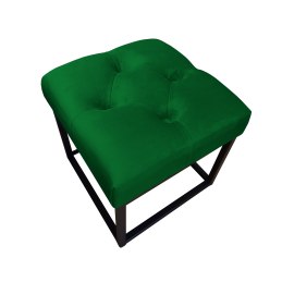 Pufa CHESTERFIELD tkanina Welur loft ławka podnóżek metal