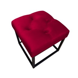 Pufa CHESTERFIELD tkanina Welur loft ławka podnóżek metal