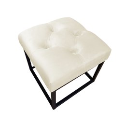 Pufa CHESTERFIELD tkanina Welur loft ławka podnóżek metal