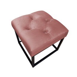 Pufa CHESTERFIELD tkanina Welur loft ławka podnóżek metal