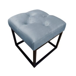 Pufa CHESTERFIELD tkanina Welur loft ławka podnóżek metal