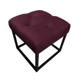 Pufa CHESTERFIELD tkanina Welur loft ławka podnóżek metal
