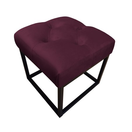 Pufa CHESTERFIELD tkanina Welur loft ławka podnóżek metal