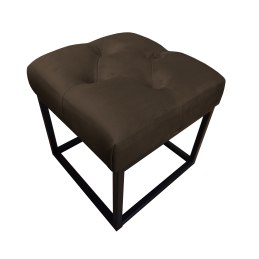 Pufa CHESTERFIELD tkanina Welur loft ławka podnóżek metal