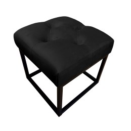 Pufa CHESTERFIELD tkanina Welur loft ławka podnóżek metal