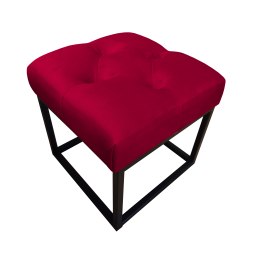 Pufa CHESTERFIELD tkanina Welur loft ławka podnóżek metal