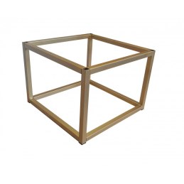 Pufa CHESTERFIELD tkanina Welur loft ławka podnóżek metal