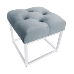 Pufa CHESTERFIELD tkanina Welur loft ławka podnóżek metal