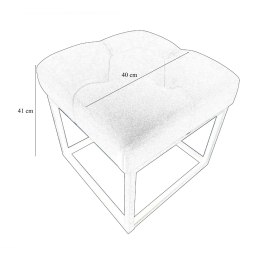 Pufa CHESTERFIELD tkanina Welur loft ławka podnóżek metal